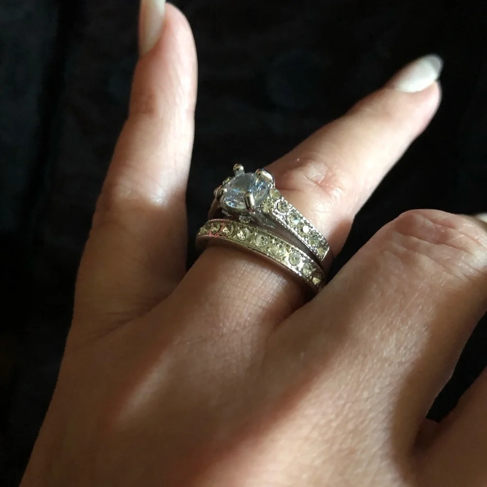 Bridal Set; Anniversary Set; Cubic Zirconium; Size 6 & Size 8 Available - Picture 7 of 11